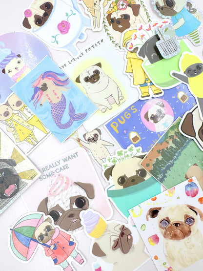Pug Sticker Mystery Grab Bags
