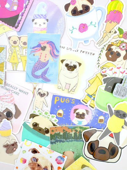 Pug Sticker Mystery Grab Bags