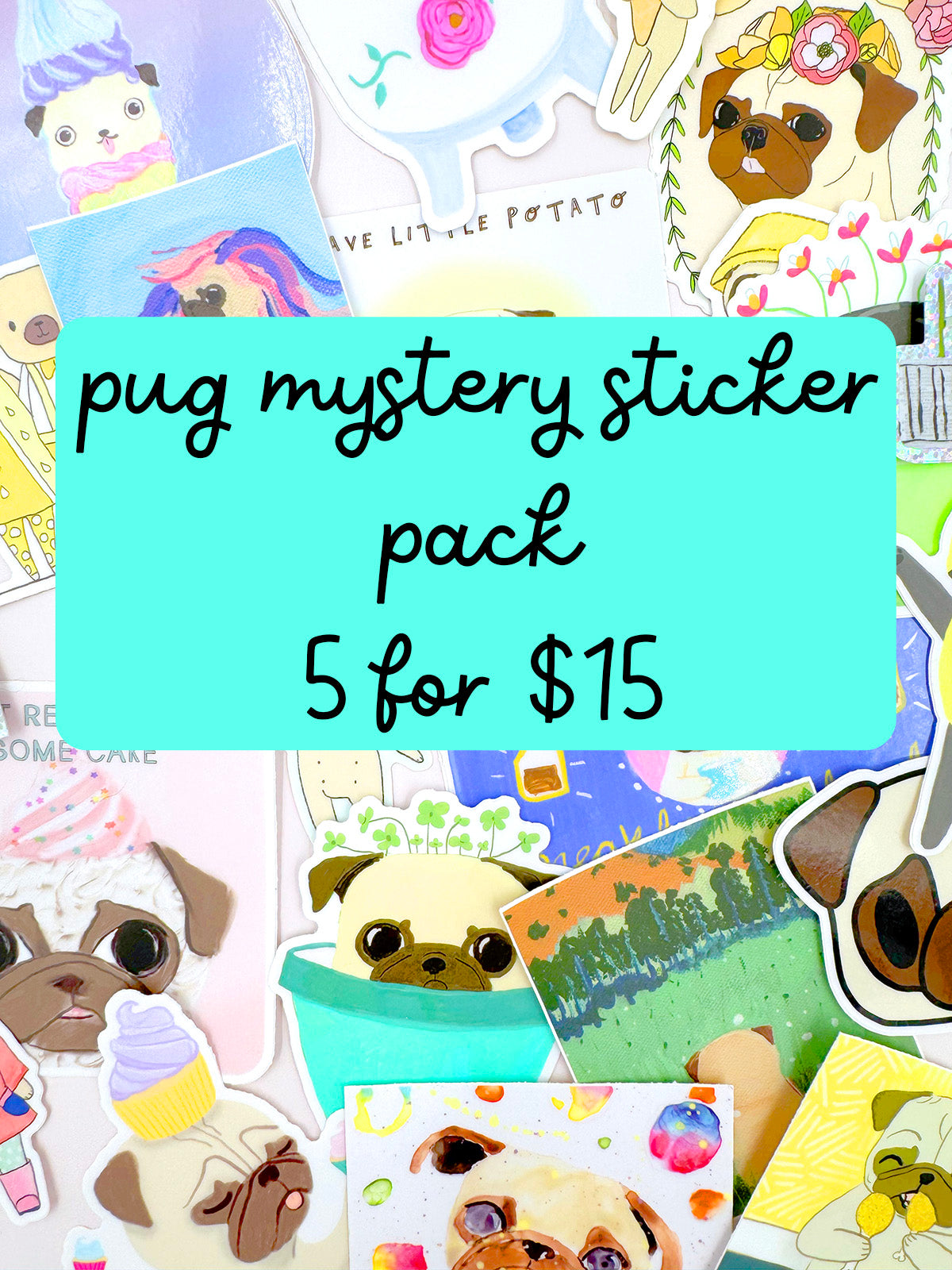 Pug Sticker Mystery Grab Bags