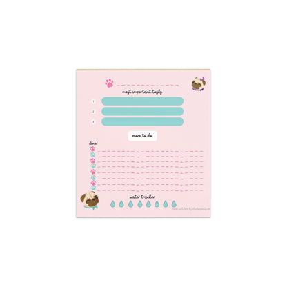 Fawn Pugs Cute Daily To-Do List Notepad
