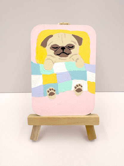 Sleeping In - Original Pug Painting - 100 Paintings Unleashed no. 43
