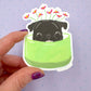 Planter Pug - Black Pug - Cute Pug Vinyl Sticker