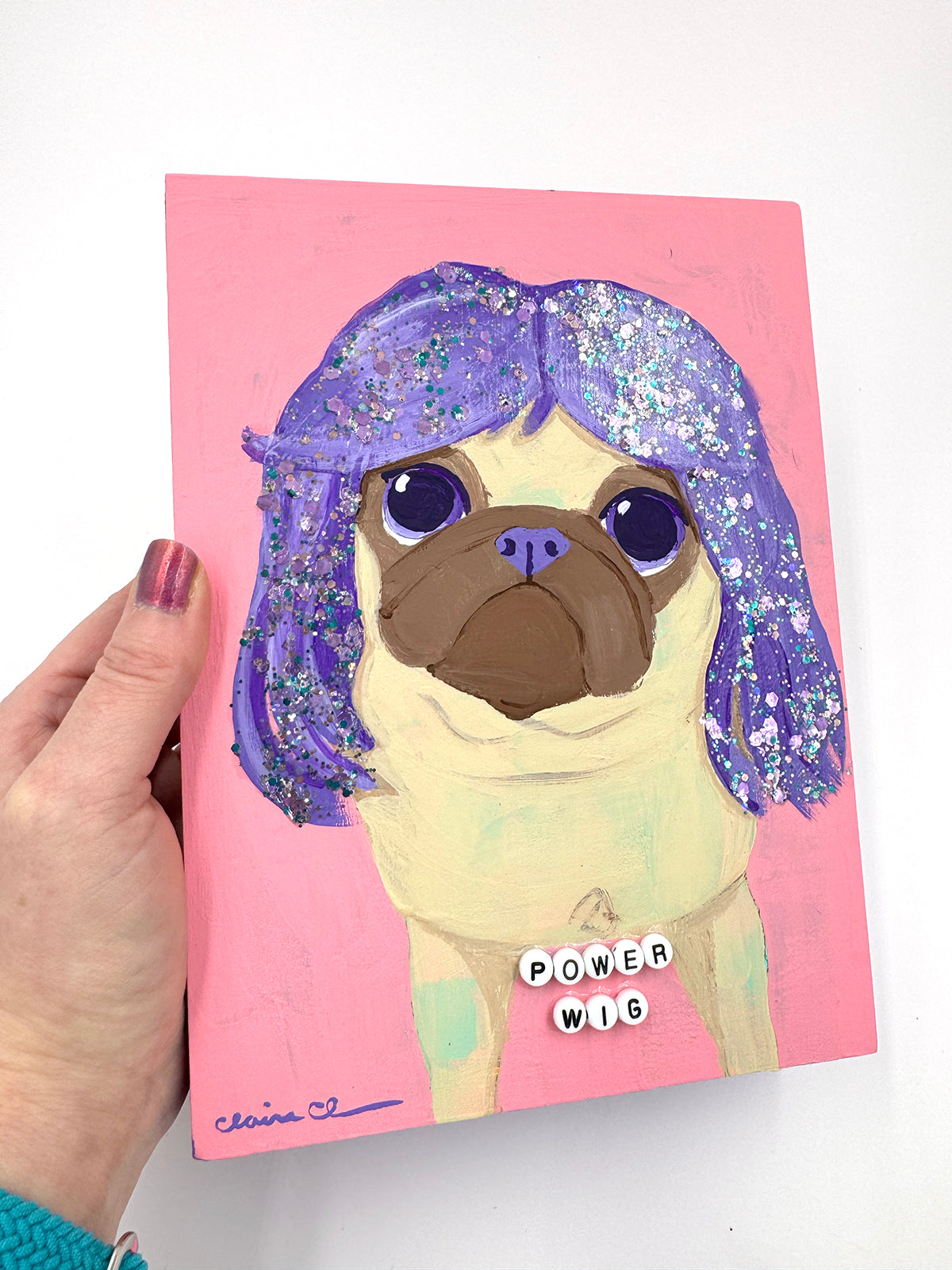 Power Wig - Original Pug Painting - 100 Paintings Unleashed no. 16