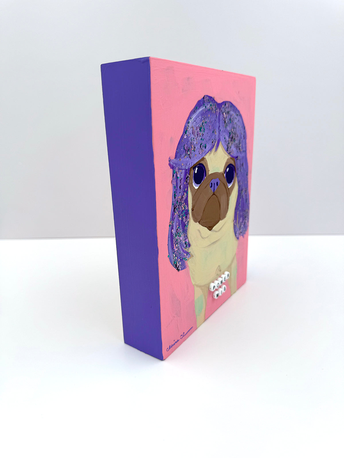 Power Wig - Original Pug Painting - 100 Paintings Unleashed no. 16