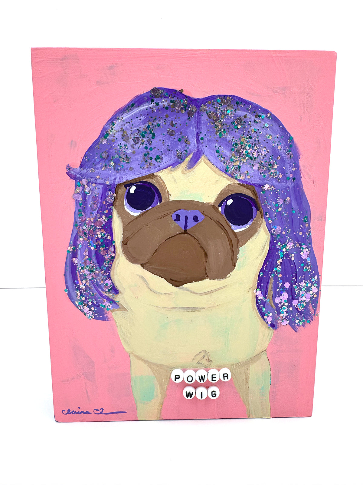 Power Wig - Original Pug Painting - 100 Paintings Unleashed no. 16