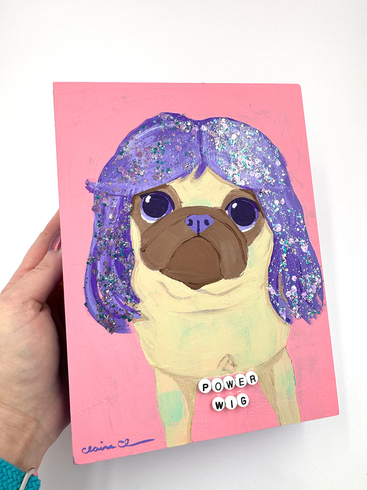 Power Wig - Original Pug Painting - 100 Paintings Unleashed no. 16