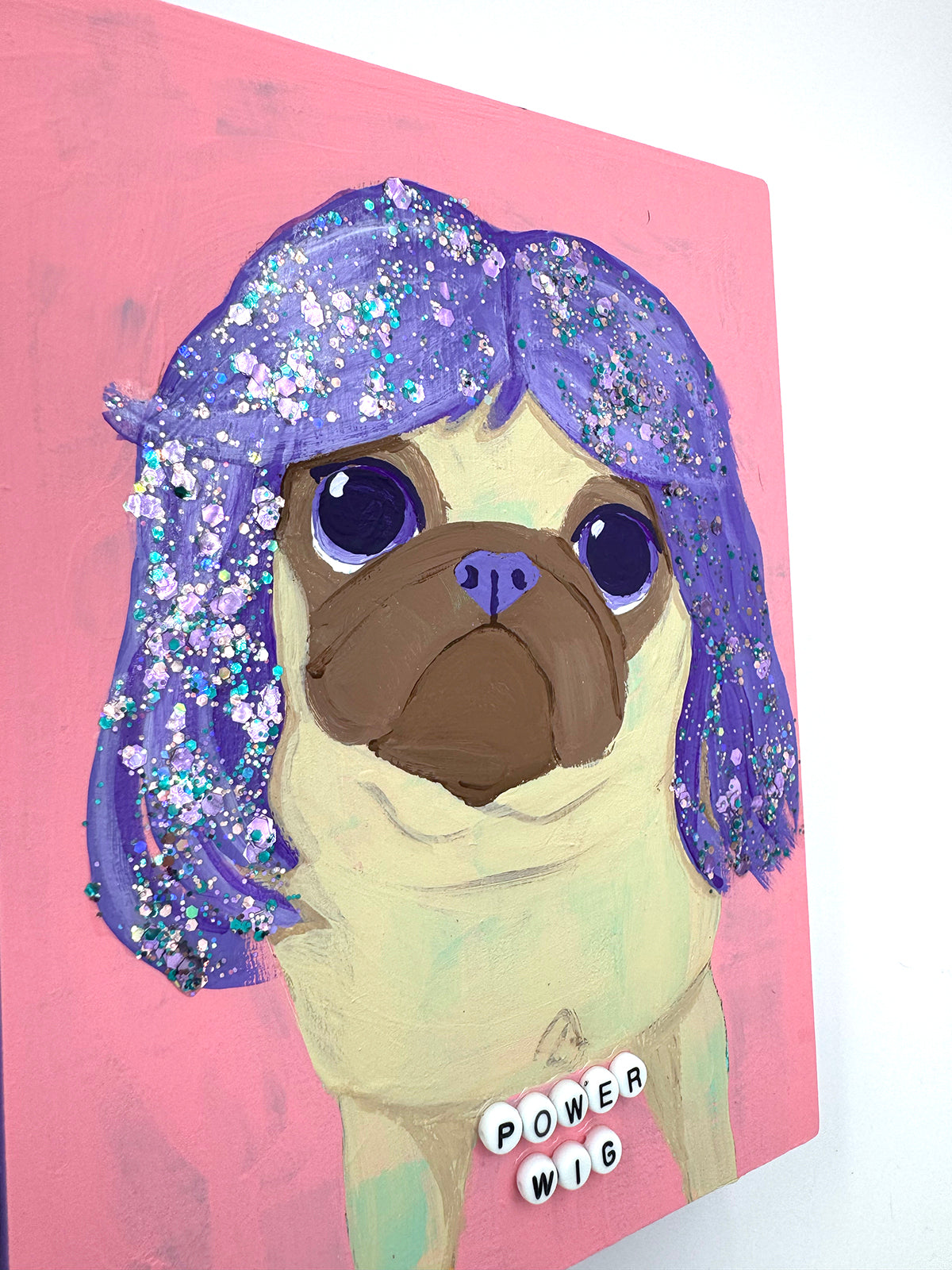 Power Wig - Original Pug Painting - 100 Paintings Unleashed no. 16