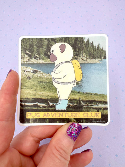 Pug Adventure Club - Fun Pug Vinyl Sticker