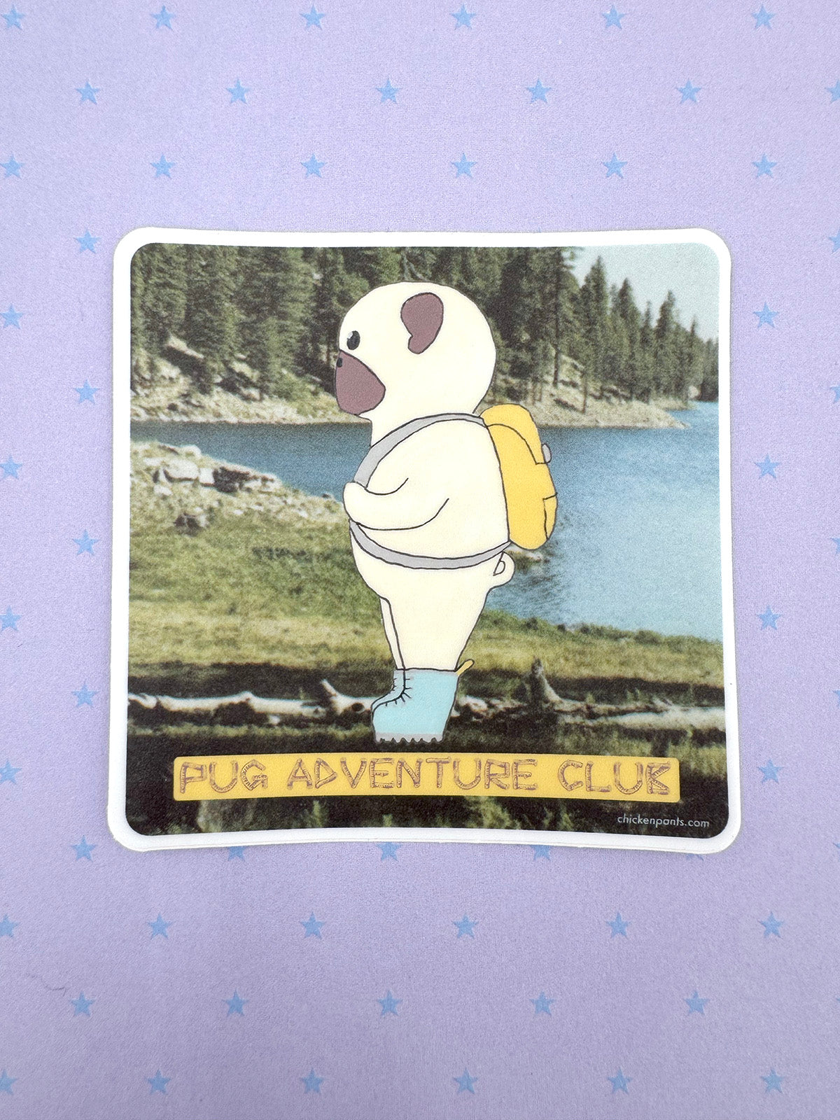 Pug Adventure Club - Fun Pug Vinyl Sticker