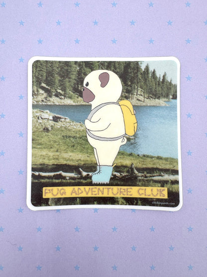 Pug Adventure Club - Fun Pug Vinyl Sticker