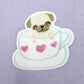 Pug Mug - Cute Pug Vinyl Sticker