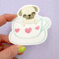 Pug Mug - Cute Pug Vinyl Sticker