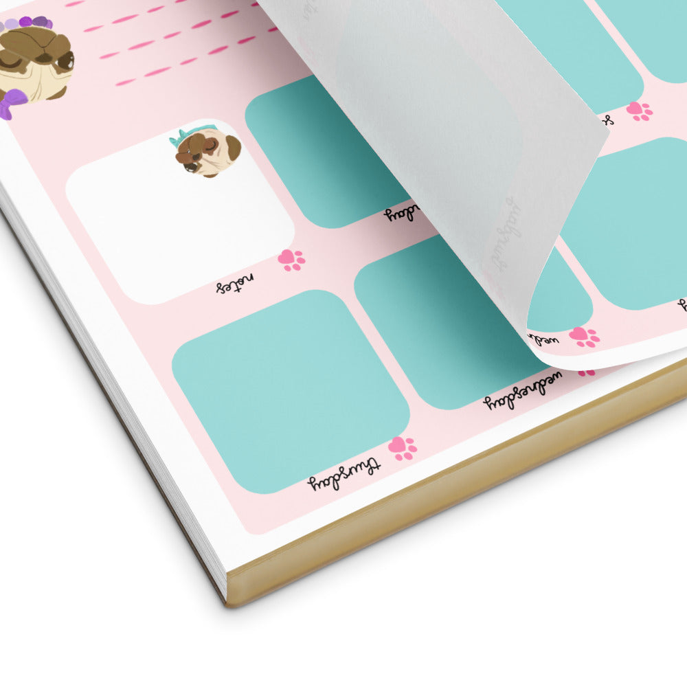 Fawn Pug Weekly Planner Letter Size Notepad