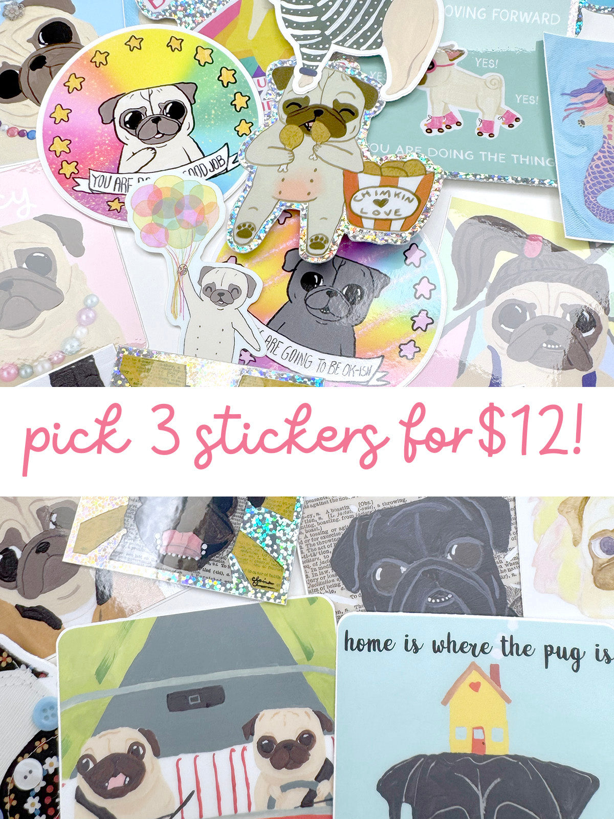 3 Stickers For $10 - Create your own sticker set!