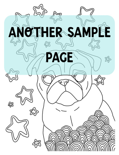Sprinkle Happiness - Instantly Downloadable Printable Pug Art Coloring Book