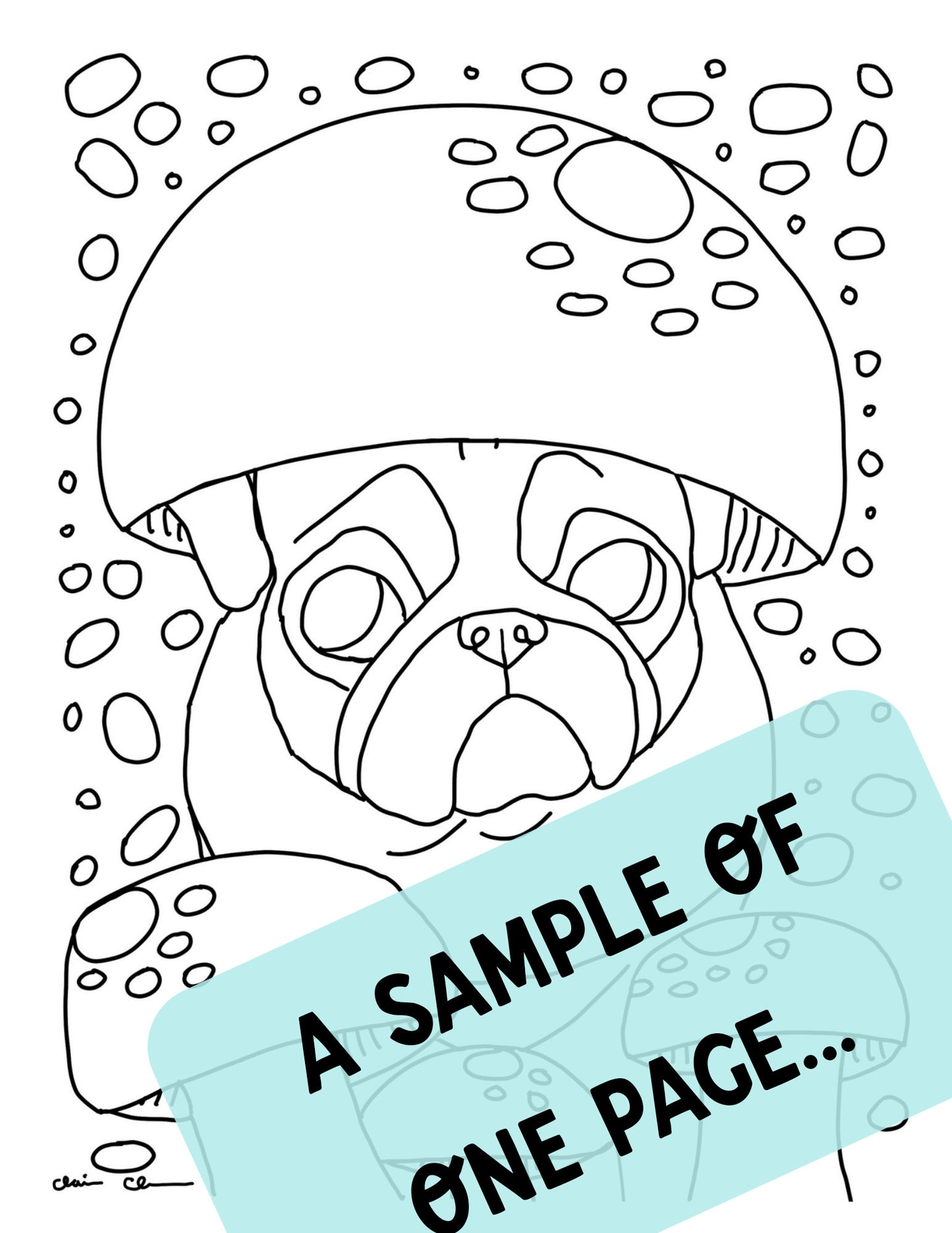 Sprinkle Happiness - Instantly Downloadable Printable Pug Art Coloring Book