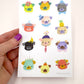 Rainbow Pug Faces - Vinyl Sticker Sheet