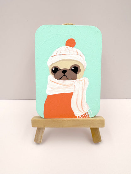 Sweater Weather - Original Pug Painting - 100 Paintings Unleashed no. 47