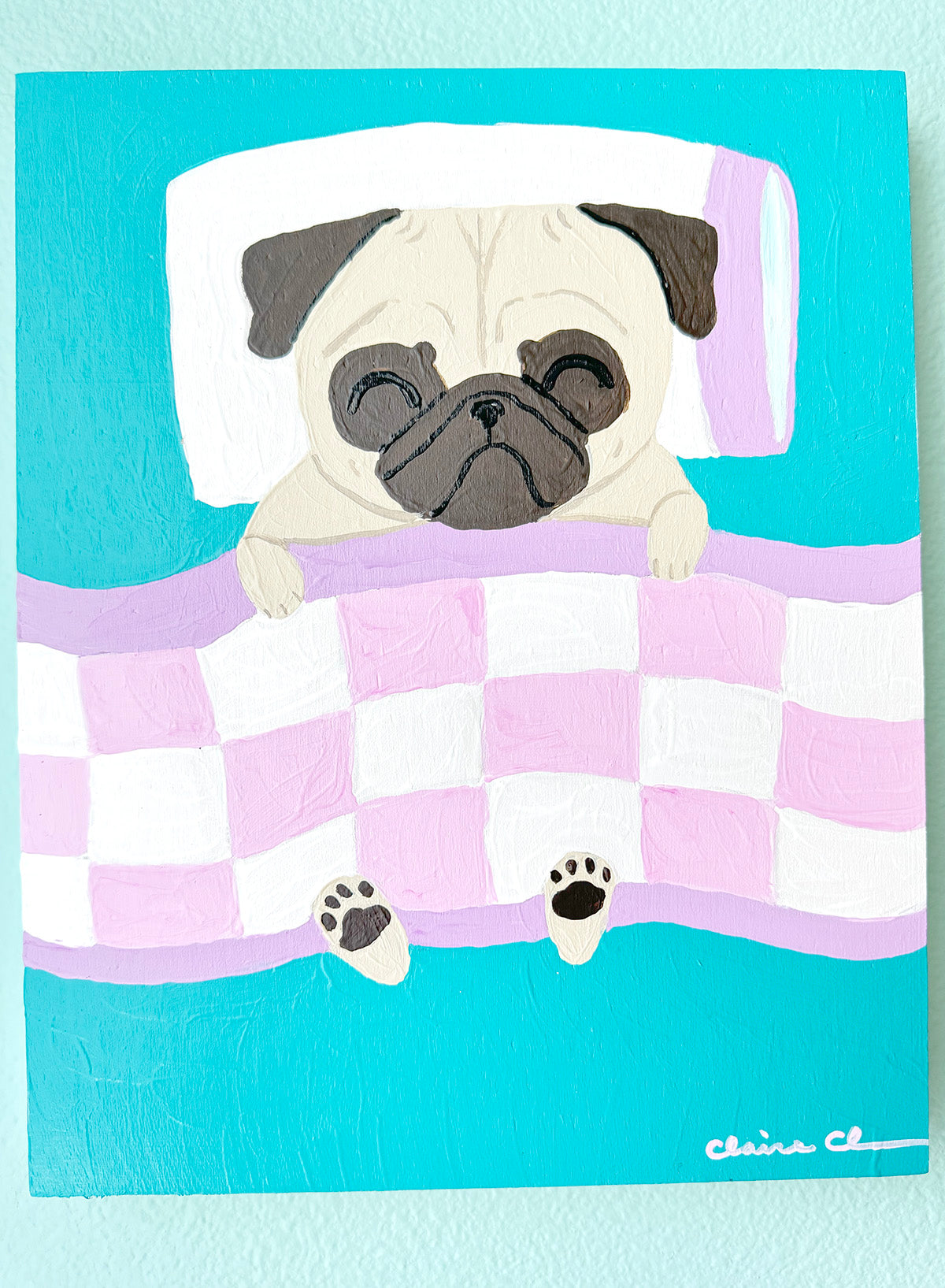 Sleeping In - Original Pug Painting