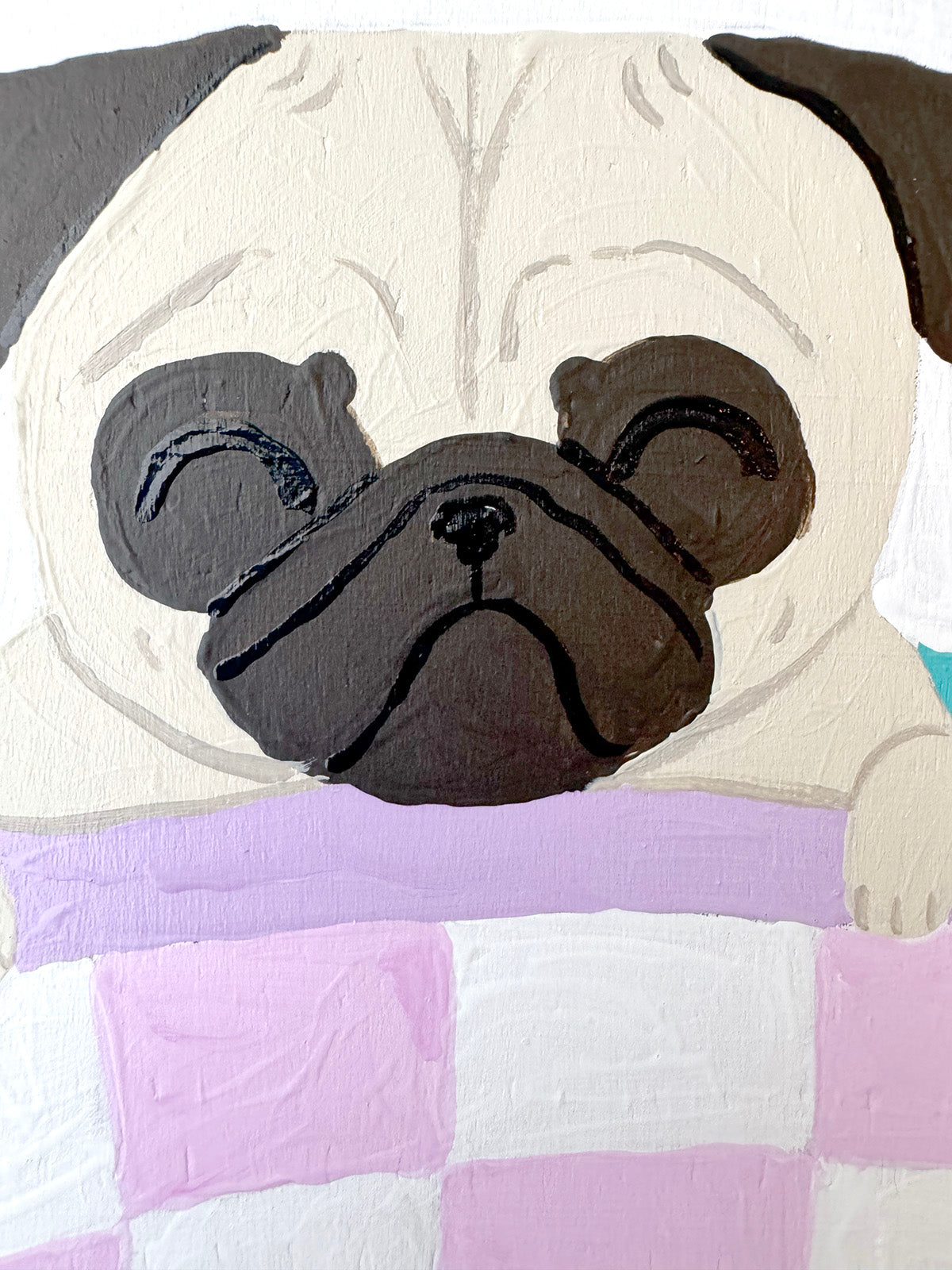 Sleeping In - Original Pug Painting