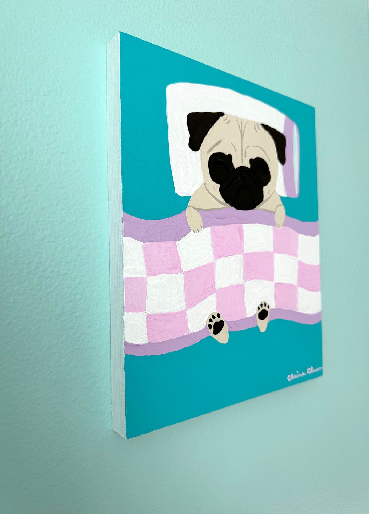 Sleeping In - Original Pug Painting