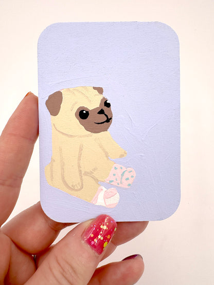 Almost Matching Socks - Original Pug Painting - 100 Paintings Unleashed no. 38