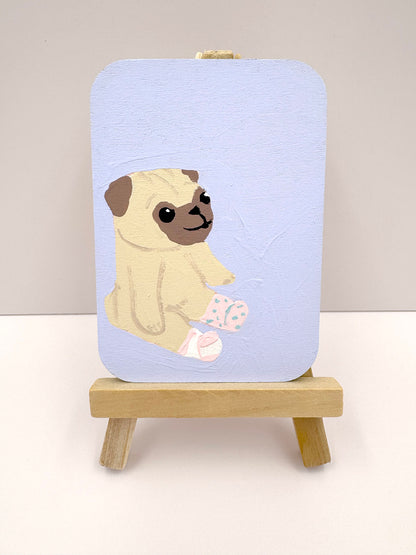 Almost Matching Socks - Original Pug Painting - 100 Paintings Unleashed no. 38