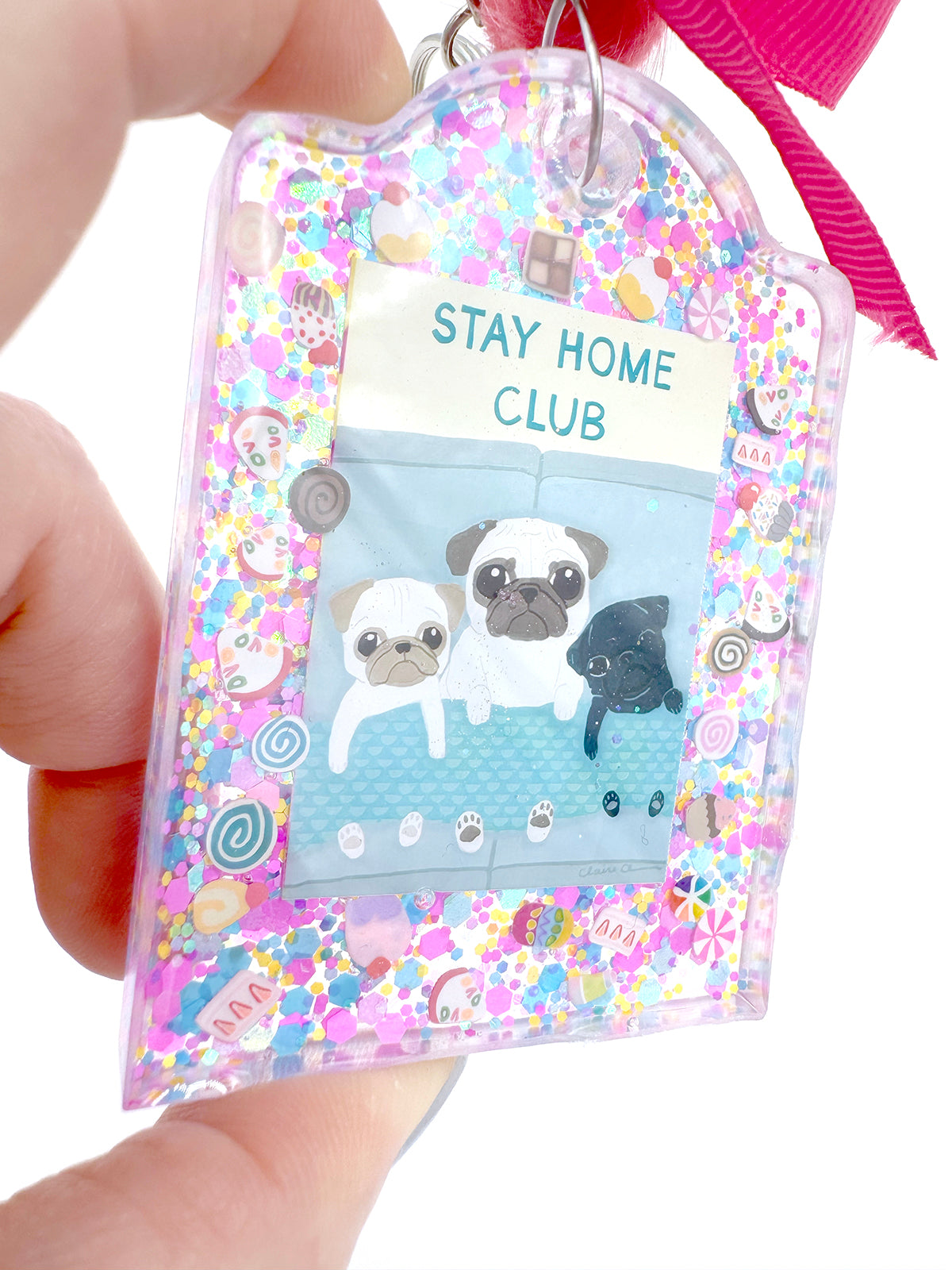 Pug Bag Charm - Stay Home Club