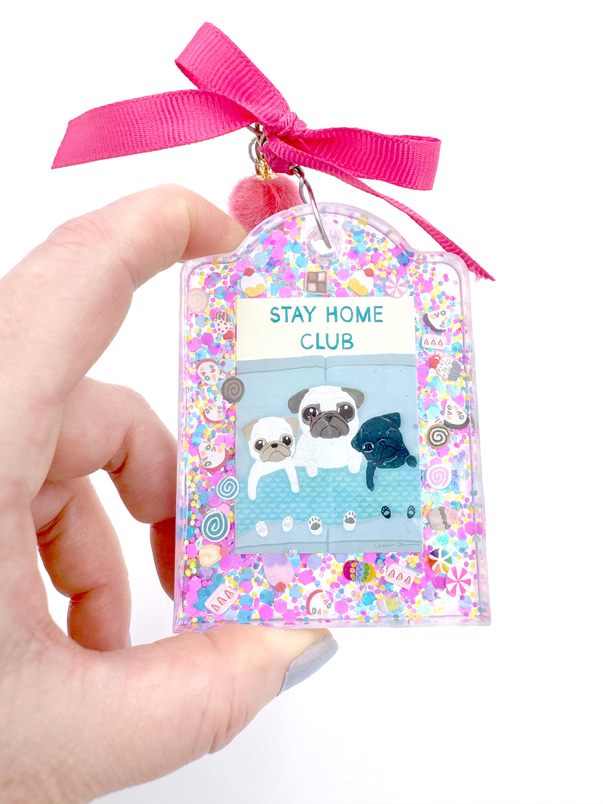 Pug Bag Charm - Stay Home Club