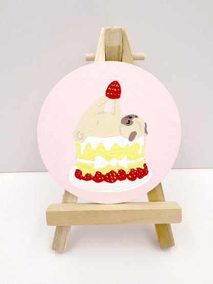 Piece Of Cake! - Original Pug Painting - 100 Paintings Unleashed no. 33