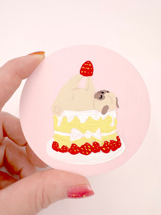 Piece Of Cake! - Original Pug Painting - 100 Paintings Unleashed no. 33