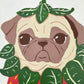 Strawberry Pug - Original Pug Painting - 100 Paintings Unleashed no. 21