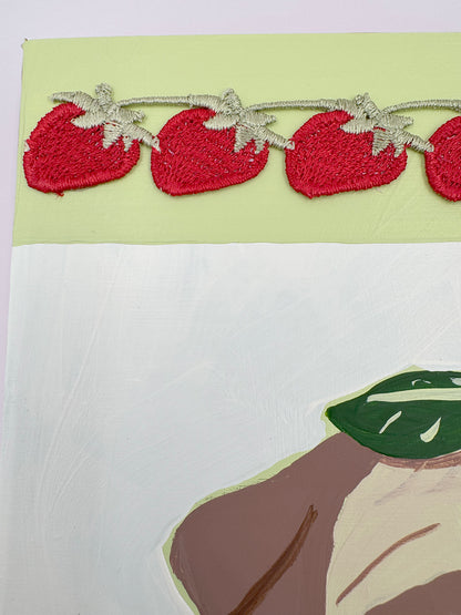 Strawberry Pug - Original Pug Painting - 100 Paintings Unleashed no. 21