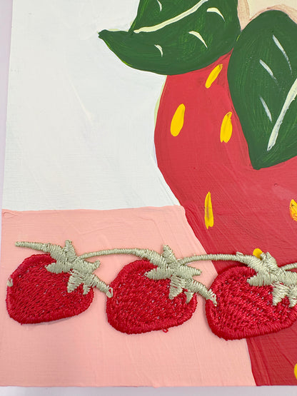 Strawberry Pug - Original Pug Painting - 100 Paintings Unleashed no. 21