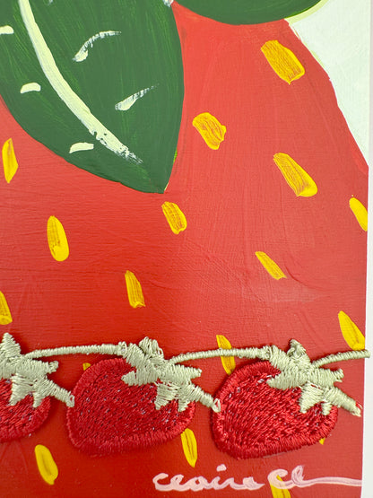 Strawberry Pug - Original Pug Painting - 100 Paintings Unleashed no. 21