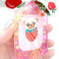 Pug Bag Charm - Strawberry Pug - Fawn