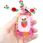 Pug Bag Charm - Strawberry Pug - Fawn