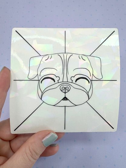 Pug Suncatcher Sticker