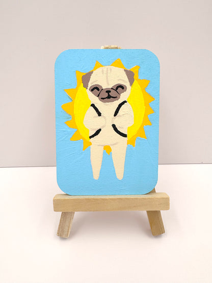 Off To Deliver Some Sunshine - Original Pug Painting - 100 Paintings Unleashed no. 44