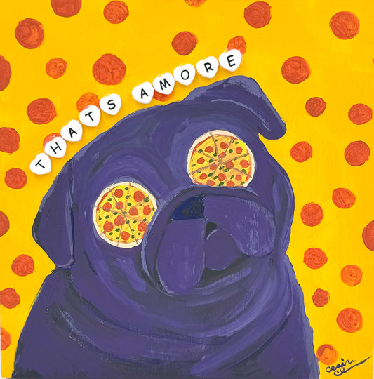 That's Amore! - Original Pug Painting - 100 Paintings Unleashed no. 6