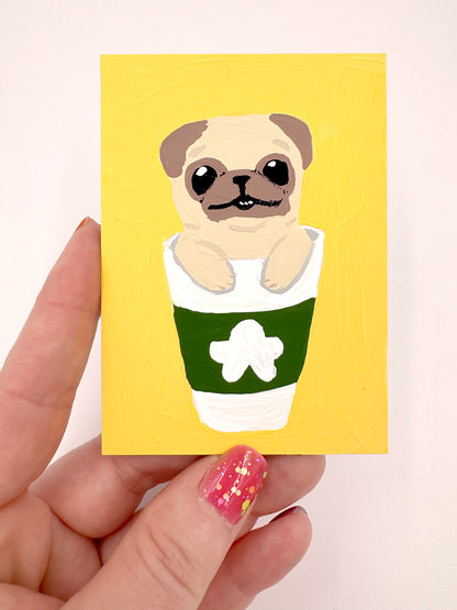 To Go - Original Pug Painting - 100 Paintings Unleashed no. 42