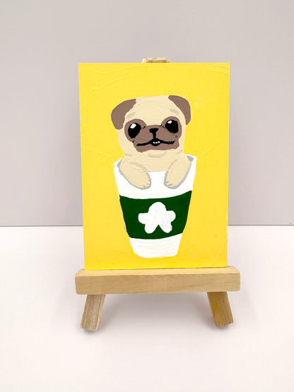 To Go - Original Pug Painting - 100 Paintings Unleashed no. 42