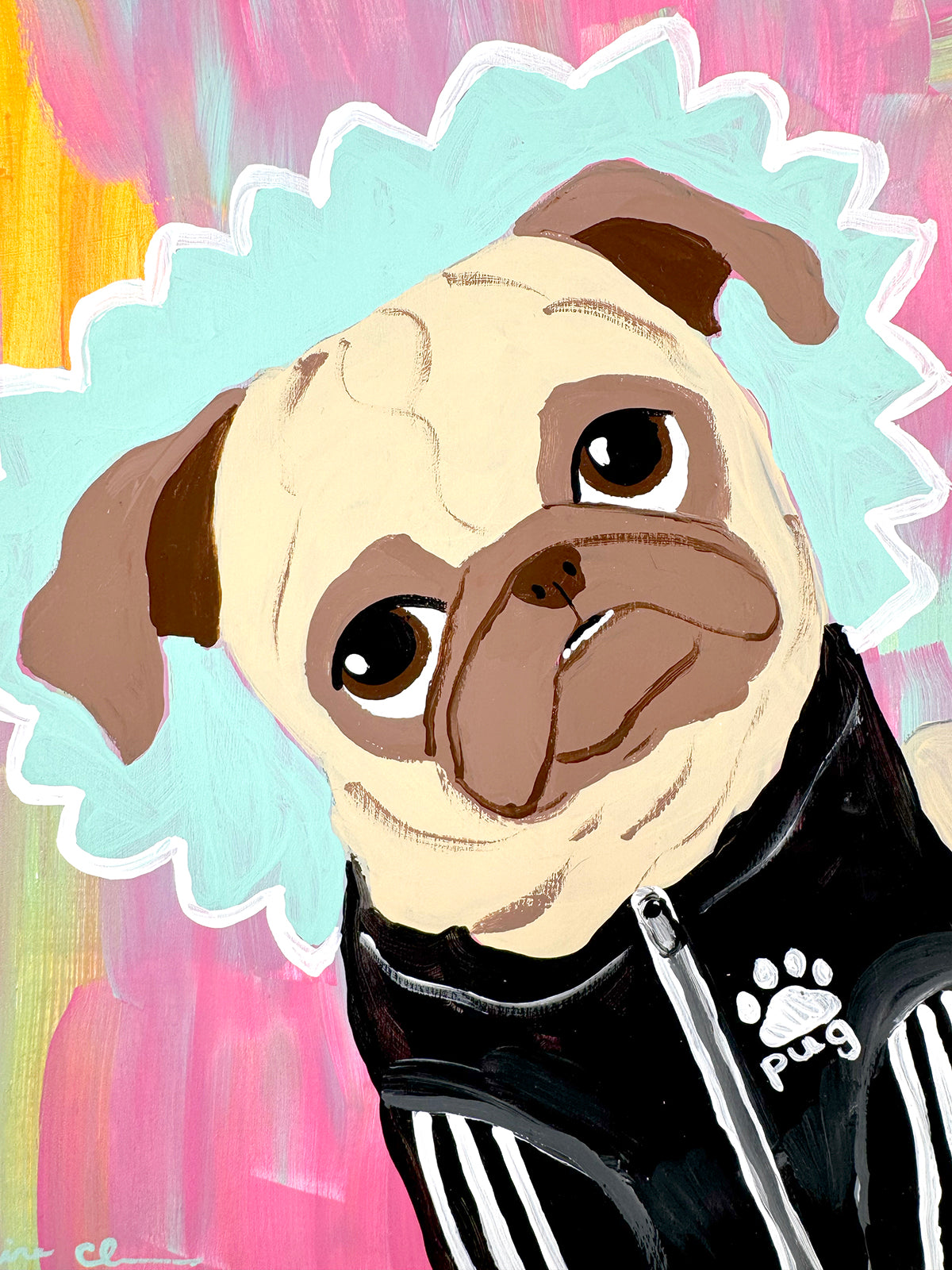Sports Day - Original Pug Painting - 100 Paintings Unleashed no. 20