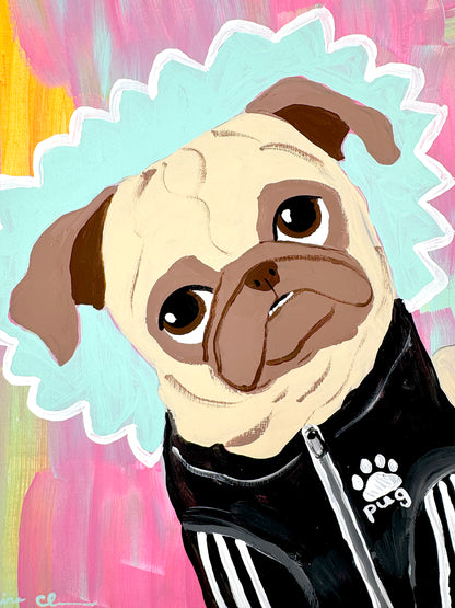 Sports Day - Original Pug Painting - 100 Paintings Unleashed no. 20