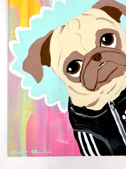 Sports Day - Original Pug Painting - 100 Paintings Unleashed no. 20
