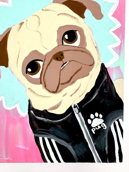 Sports Day - Original Pug Painting - 100 Paintings Unleashed no. 20