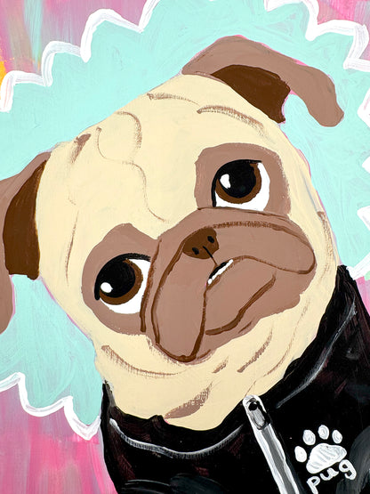 Sports Day - Original Pug Painting - 100 Paintings Unleashed no. 20