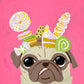 Crown of Treats - Original Pug Painting - 100 Paintings Unleashed no. 22