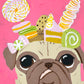 Crown of Treats - Original Pug Painting - 100 Paintings Unleashed no. 22