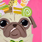 Crown of Treats - Original Pug Painting - 100 Paintings Unleashed no. 22
